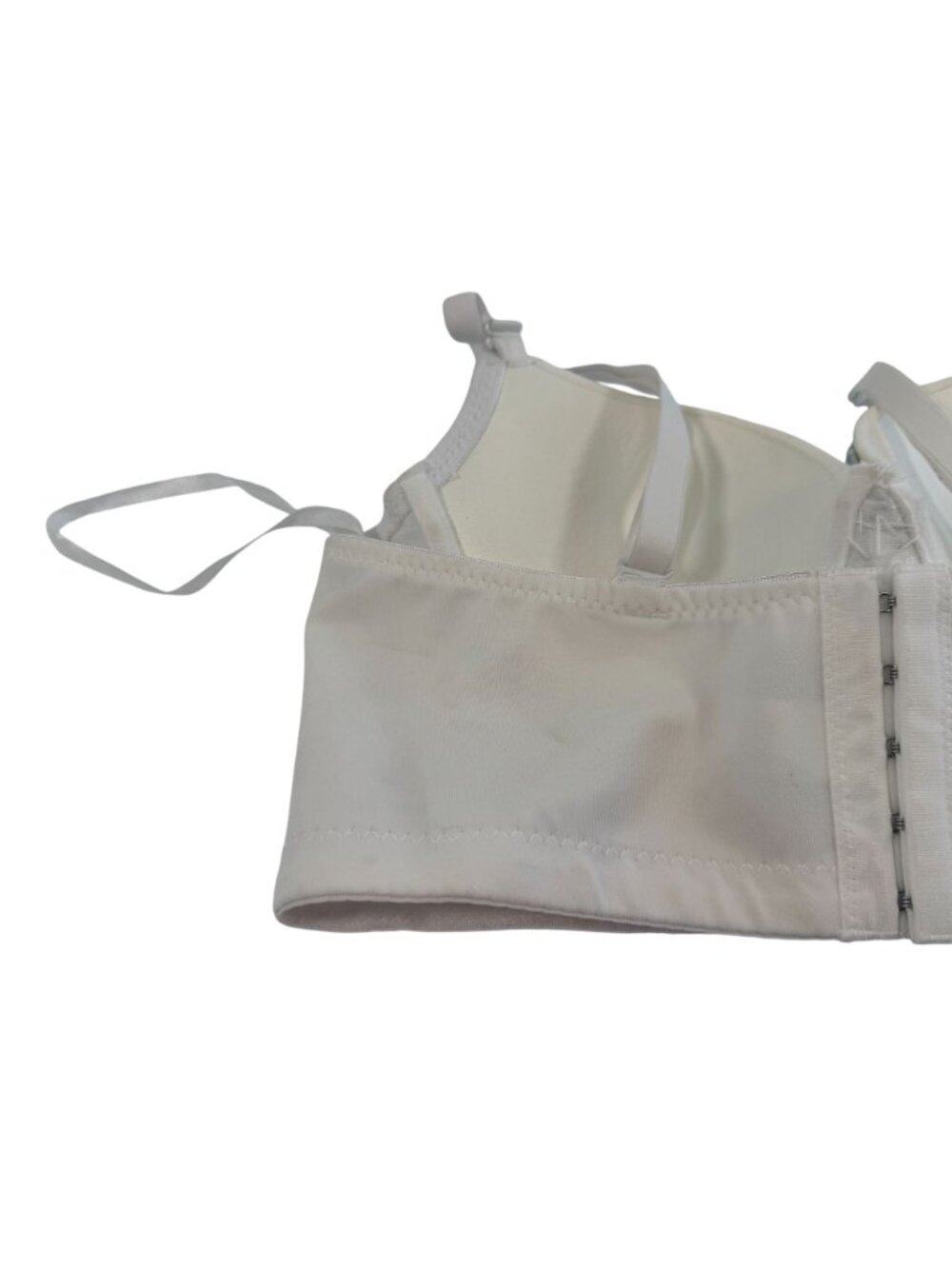 SPARKLY Faceted Crystal Embellished White Bralette Bra Top Adjustable 34/75 - Picture 12 of 14